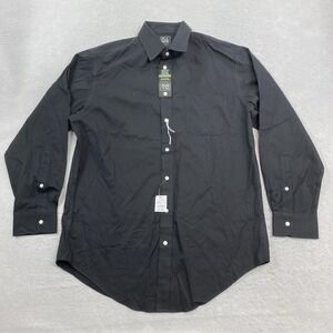 Jos A Bank Shirt Men 16 33 Black Button Up Traveler Tailored Fit Performance